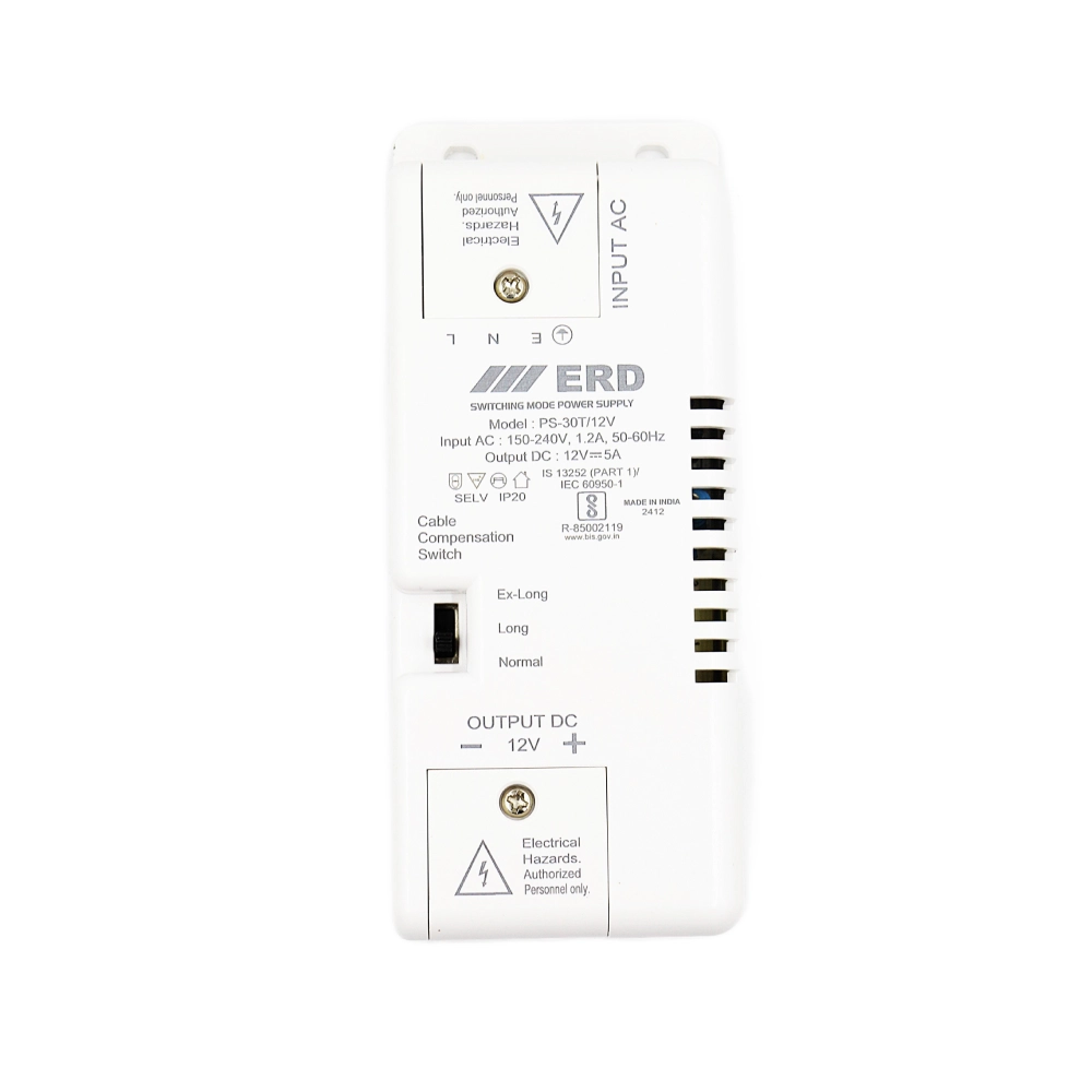 ERD CCTV Power Supply 12v/5a Slim For 4ch (PS30T) view 2